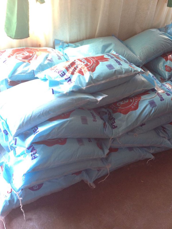 bags of mealie meal to feed their families