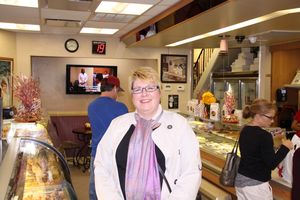 Vicki inside Carlo's Bakery