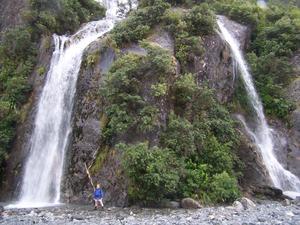 waterfalls in the glacial valley