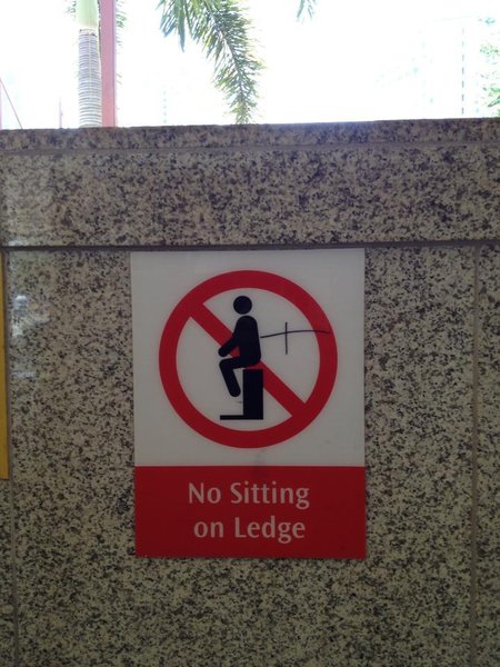 No sitting on walls