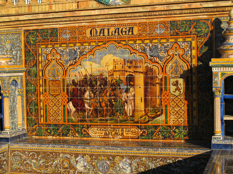 Wall tiles depicting conquest of  Malaga