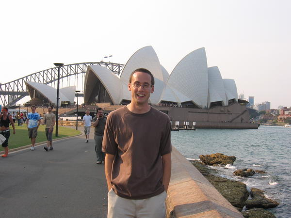Chris outside Sydney Opera House
