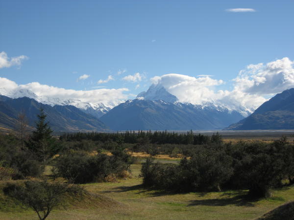 View of Mount Cook from our campsite