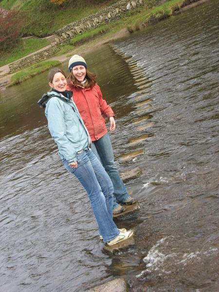 Lauren and Meg on the Stepping Stones