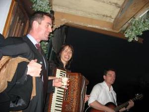 Warren with Christine (playing the accordian)