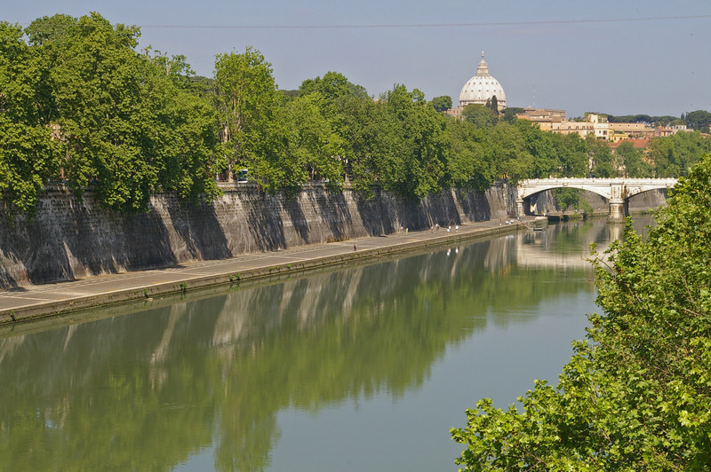 Tiber River with St Peter's Dome in background