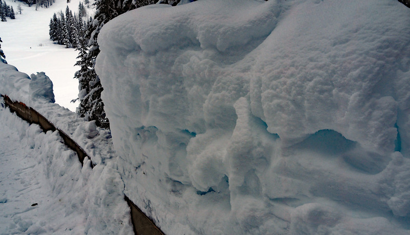 Snow piled high