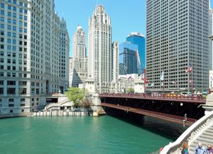 Chicago Tribune and the DuSable Bridge