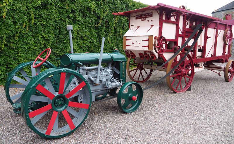 Historic tractor and thresher