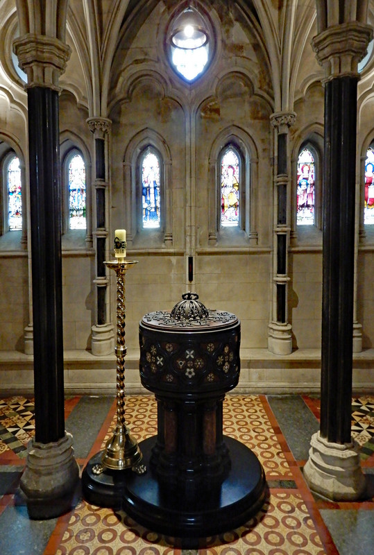 Font in a side altar