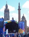 City Hall obscured by the European Championships tent