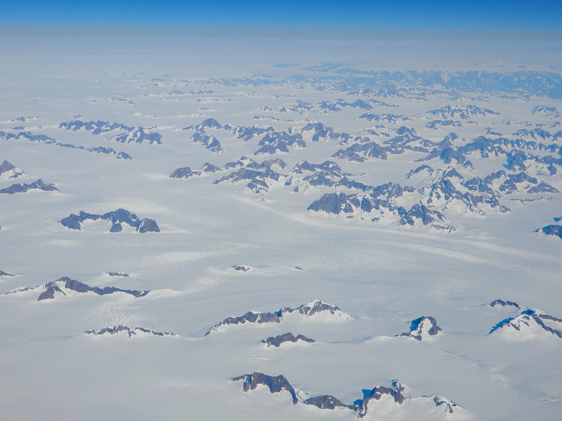 Ice-covered mountains of Greenland 