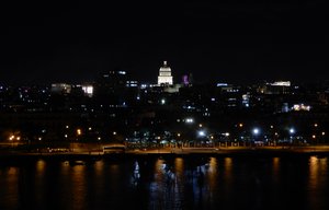 Havana harbour at night 