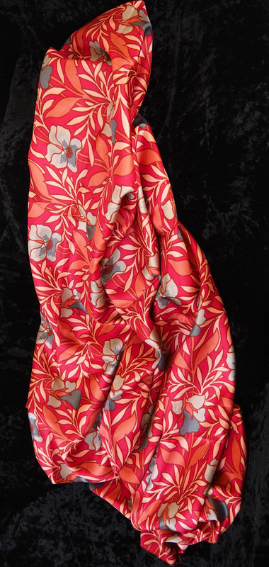 Red patterned silk 