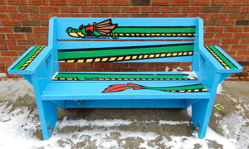 Painted bench by Kevin Chow  