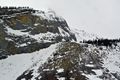 Sheer rock defies snow 