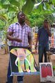 Tingatinga (elephant) and Knife (people) painting 