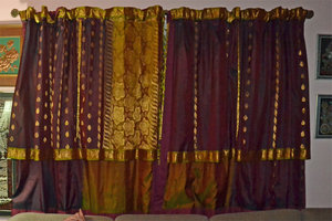 Wine Sari Curtain