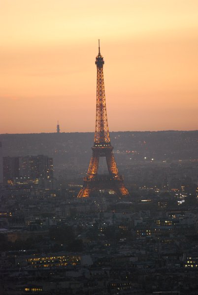 Eiffel Tower in sunset 