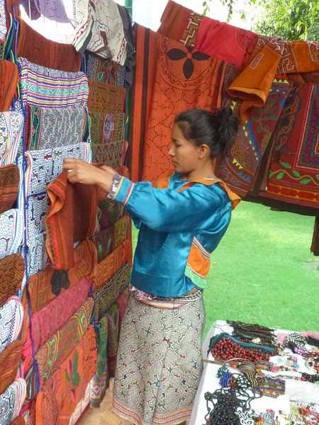 A Vendor with Beautiful Cloth Items