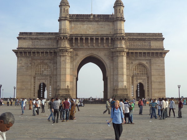 Jess at the 'Gateway to India'