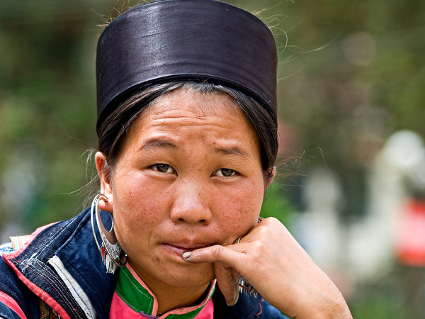 Thoughtful hmong woman