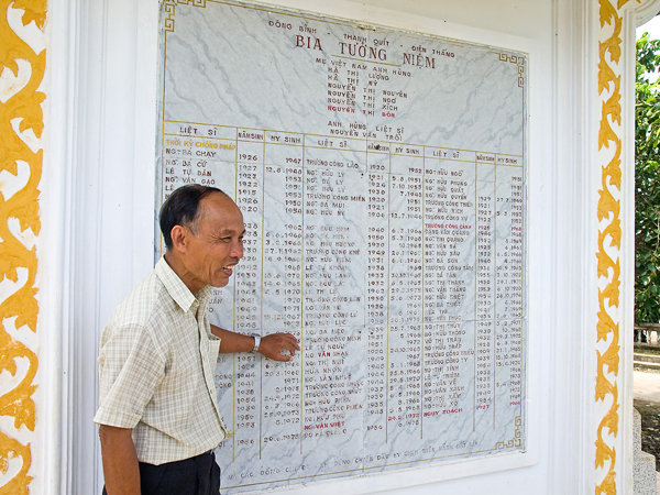 Mr. Phong and memorial plate