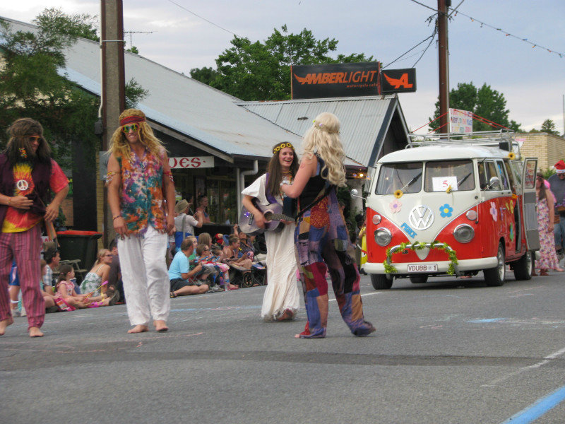 Hippies in Christmas Parade