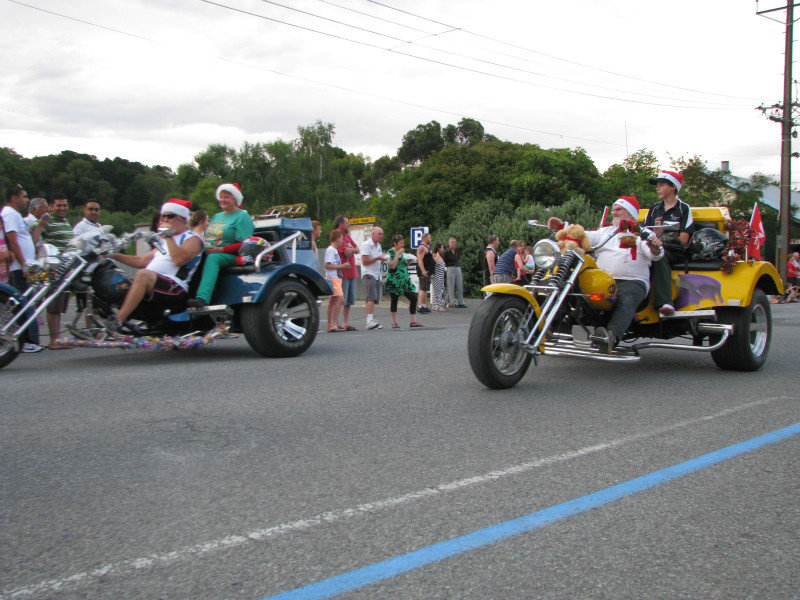 Hoonmobiles in Christmas Parade