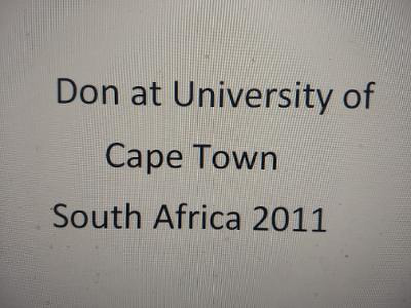 Don at University of Cape Town, South Africa in 2011