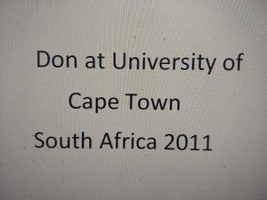 Don at University of Cape Town, South Africa in 2011