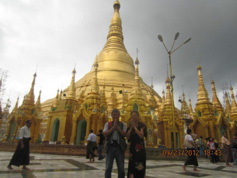 The world largest , Shwedagon Temple in Rangoon