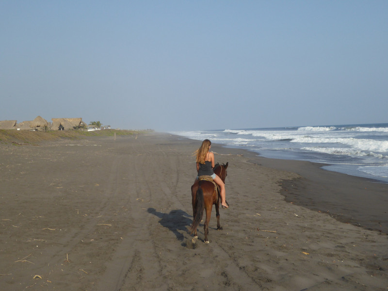 Riding along endless beaches (El Paredon)