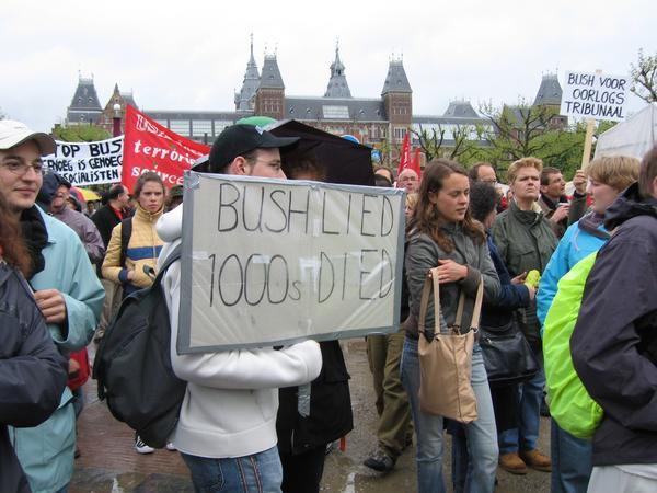 STOP BUSH rally--Amsterdam