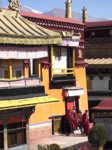 Jokang monks contributing to the general colour scheme