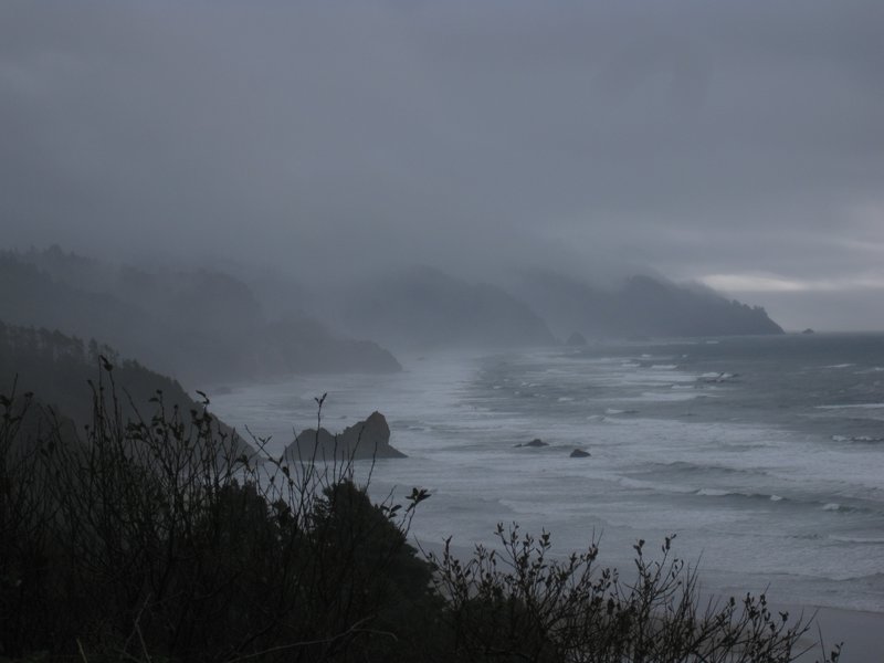 Rainy oregon coast.