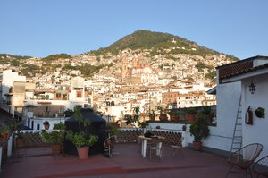 Taxco in the morning. View from the hotel roof.