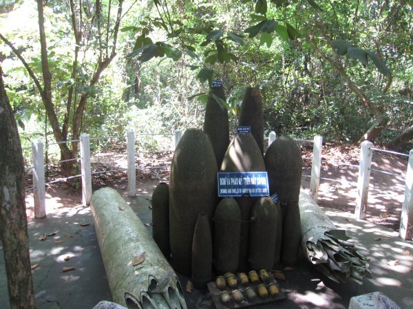 Some of the unexploded bombs dropped on Cu Chi