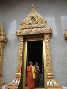 Monks entering the temple