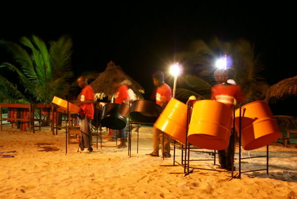 Steel drums on the beach