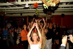 Throwing the bouquet