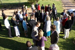 Everyone outside after the ceremony