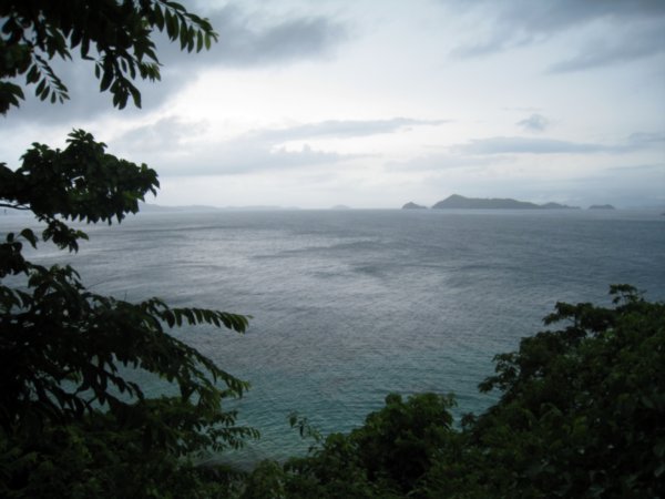 Looking out from the island's peak