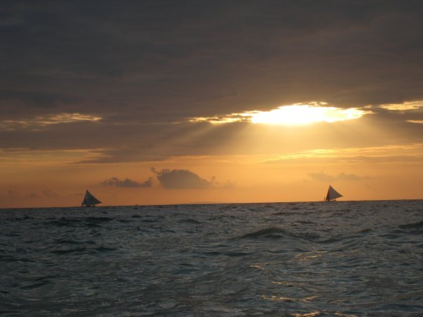 Sunset and Sailboats