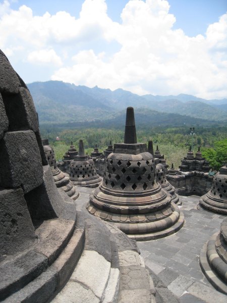Stupas and mountains