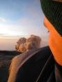 Watching the eruptions from inside our warm sleeping bags