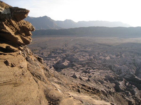 Looking down to the bottom of the massive crater