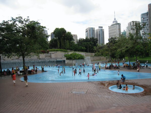 Public swimming pool for kids in the park