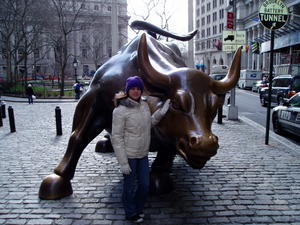 Debbie getting friendly with the Stock Market bull
