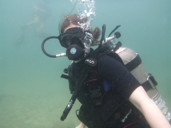 Sara diving